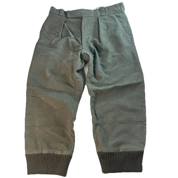 James Purdey Vtg Olive Moleskin Hunting Breeks Shooting Trousers 32x23